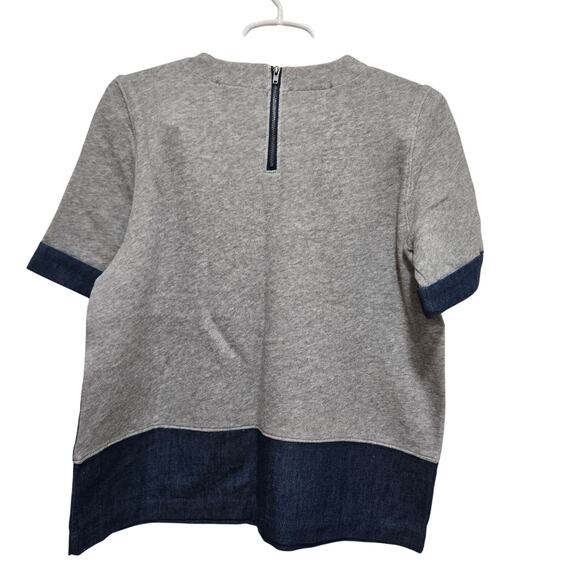 AG Adriano Goldschmied Contrast Denim Top XS Gray - Picture 2 of 7